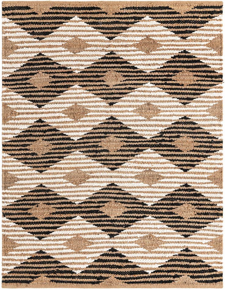 Detail image of 5' 1 x 8' Hand Woven Chindi Jute Rug