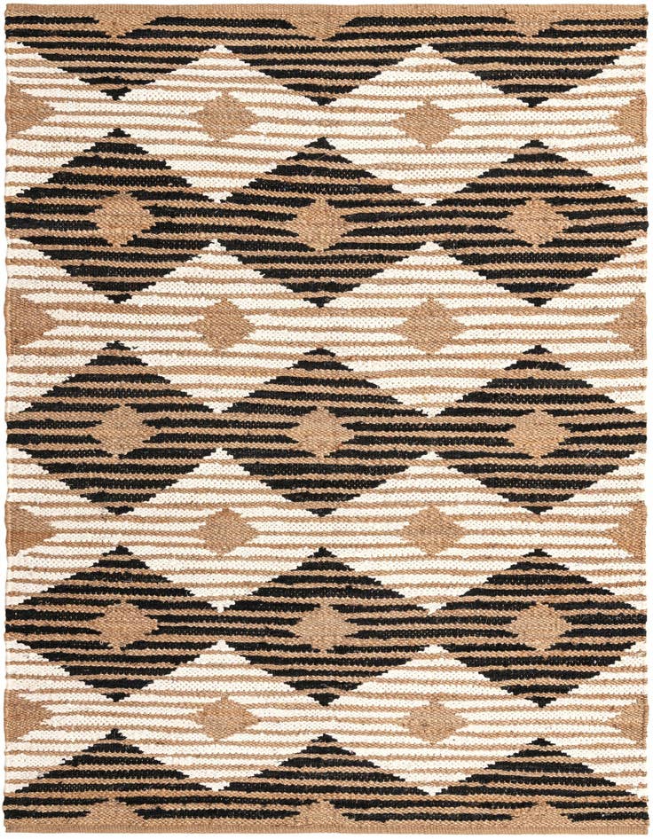 Detail image of 6' 1 x 9' Hand Woven Chindi Jute Rug