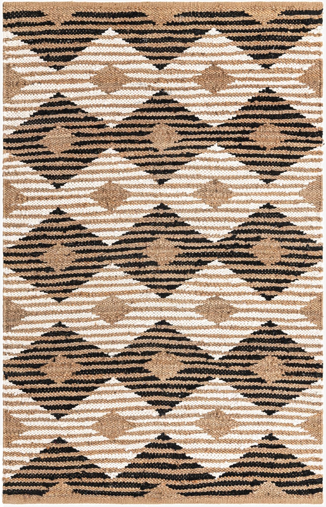 5' 1 x 8'  Hand Woven Chindi Jute Rug