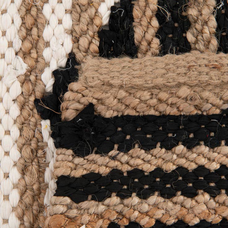 Detail image of 2' 7 x 12' Hand Woven Chindi Jute Runner Rug