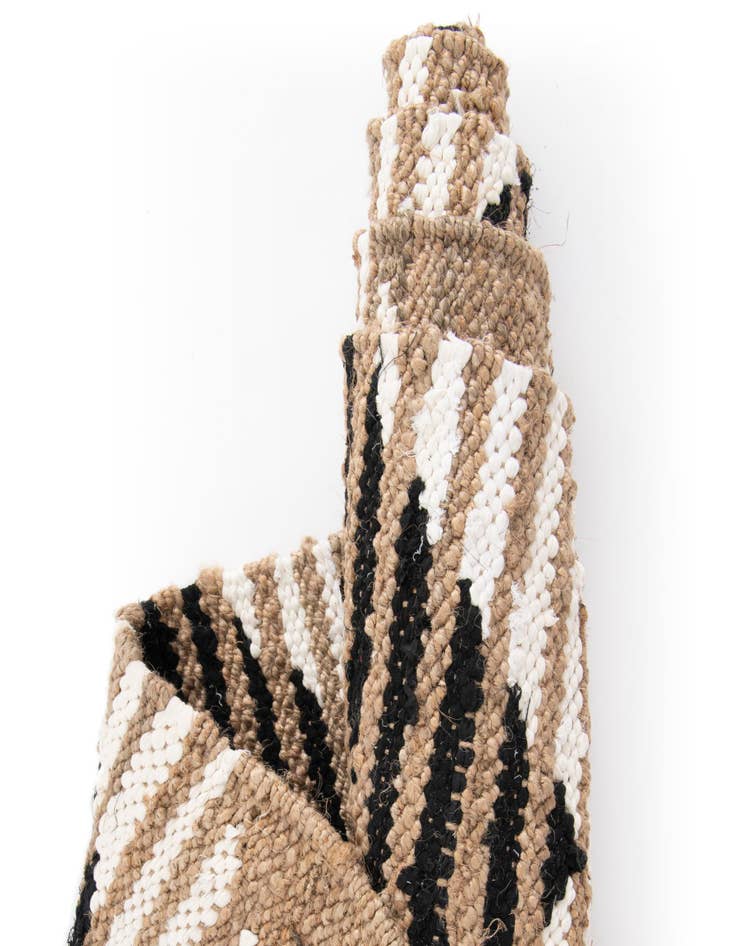 Detail image of 2' 7 x 12' Hand Woven Chindi Jute Runner Rug