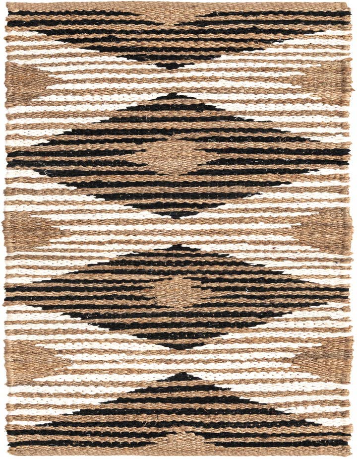 Detail image of 2' x 6' 1 Hand Woven Chindi Jute Runner Rug