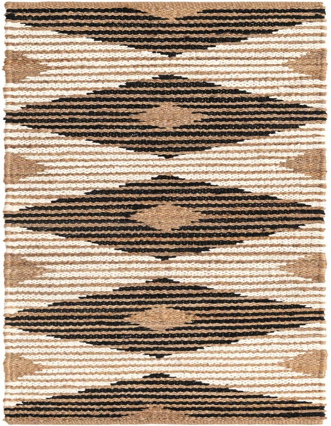 Detail image of 2' 7 x 8' Hand Woven Chindi Jute Runner Rug