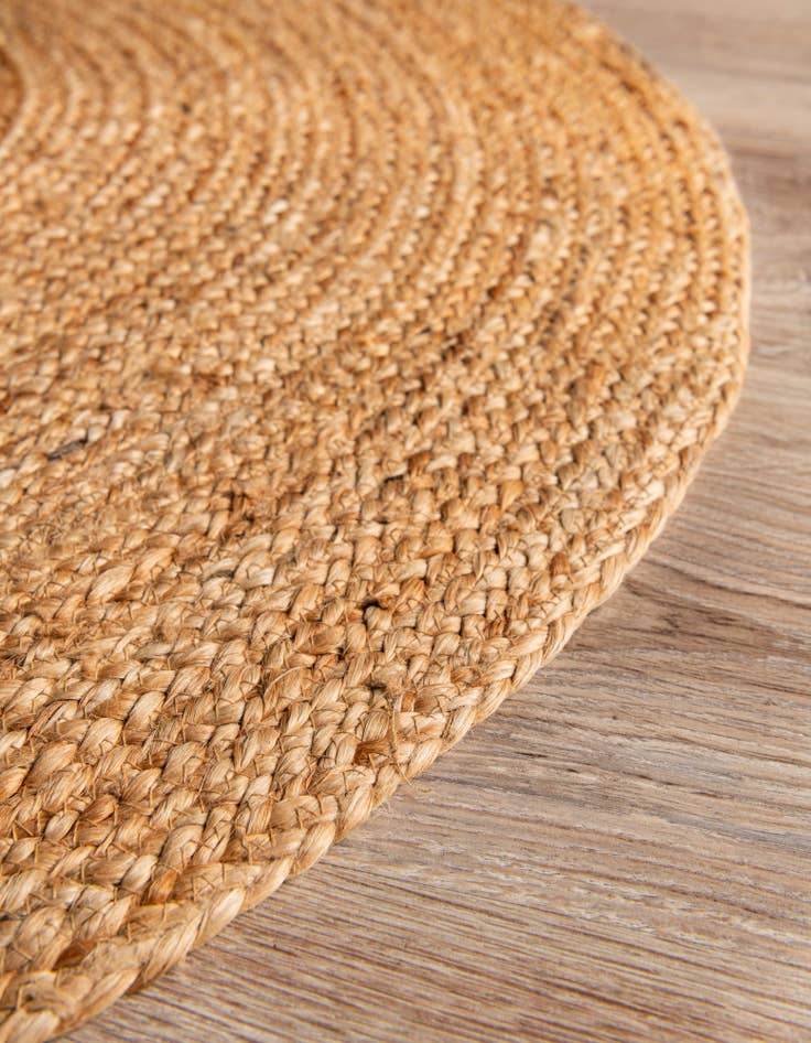 Detail image of 2' 7 x 4' 1  Hand Braided Jute Hearth Rug