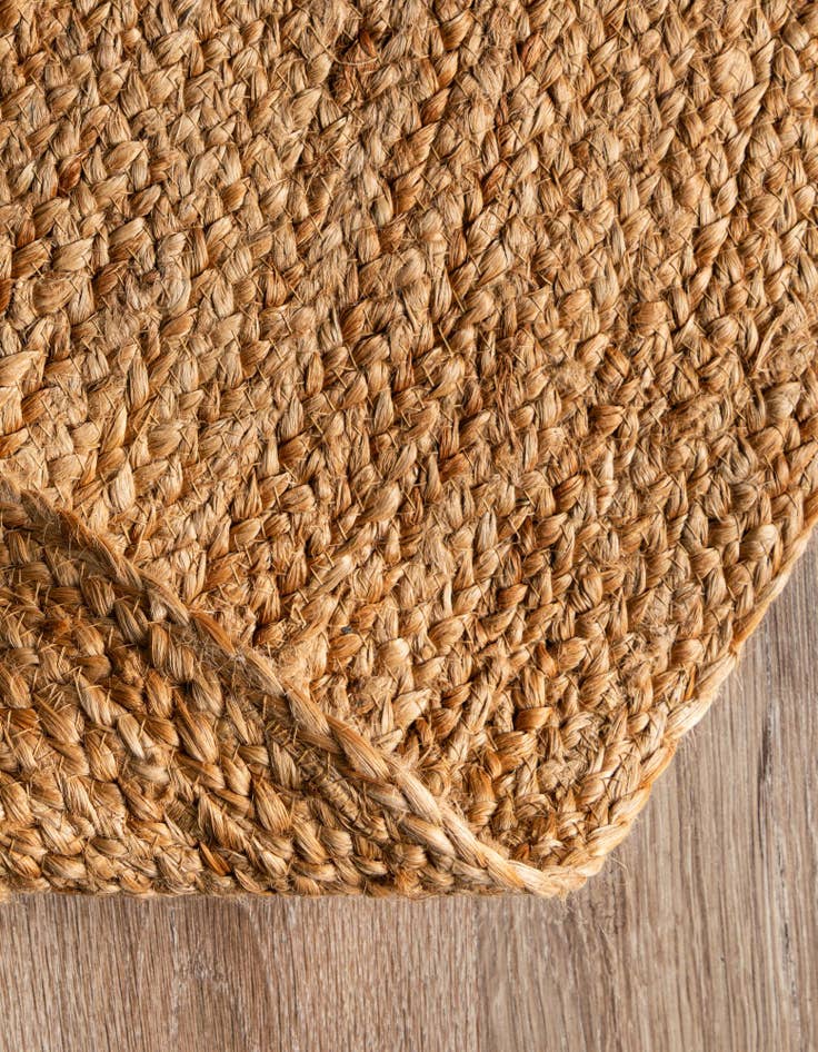 Detail image of 2' 7 x 4' 1  Hand Braided Jute Hearth Rug
