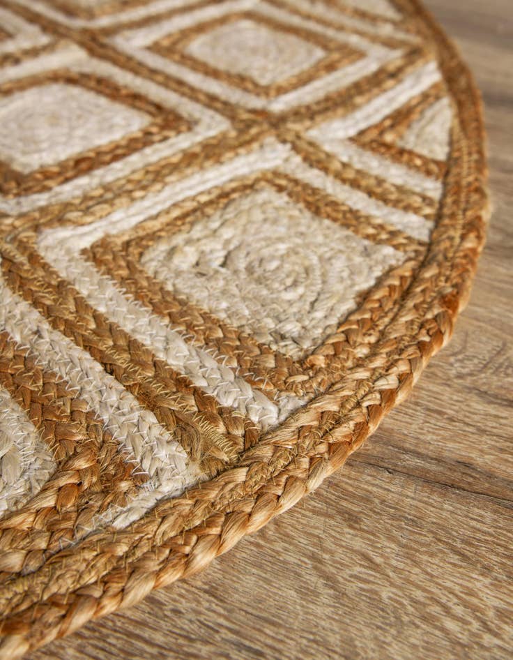 Detail image of 2' 2 x 3' 7 Handmade Braided Jute Hearth Rug