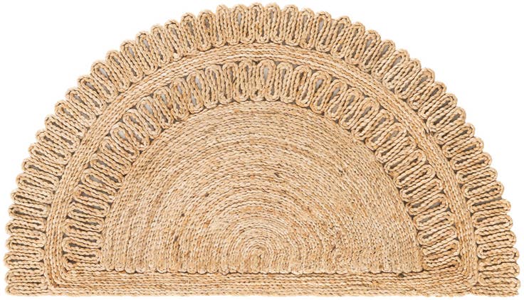 Detail image of 2' 2 x 3' 7 Handmade Braided Jute Hearth Rug