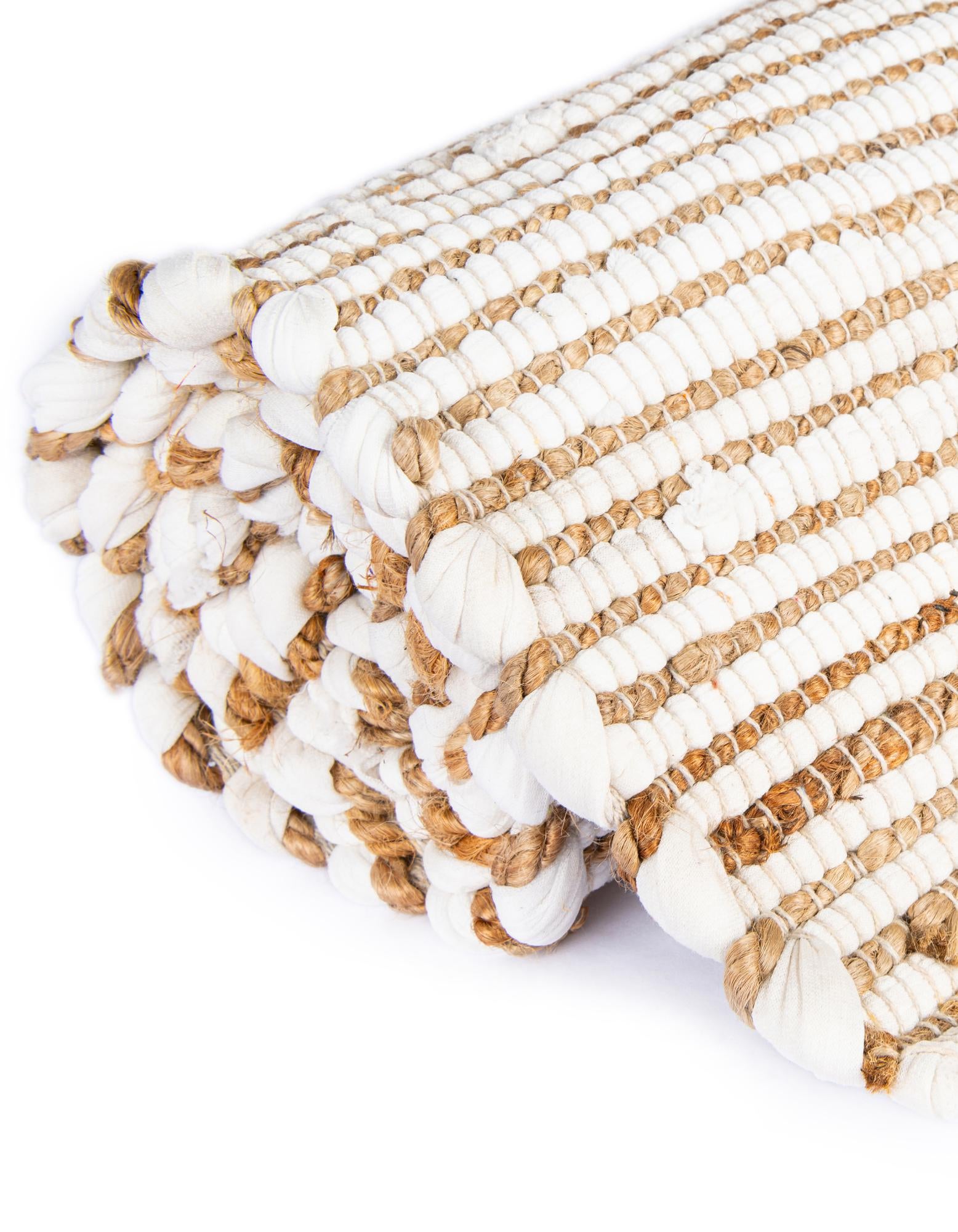 2' 2 x 3' 7 Hand Woven Chindi Jute Hearth Rug