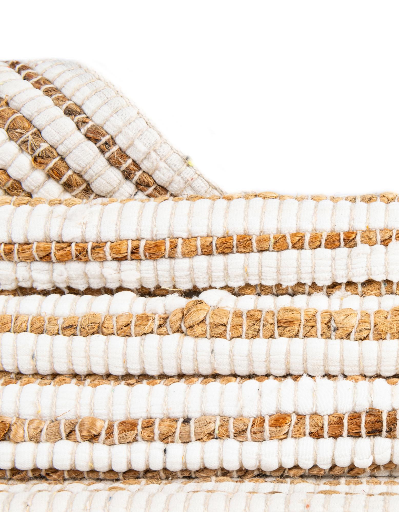 2' 2 x 3' 7 Hand Woven Chindi Jute Hearth Rug