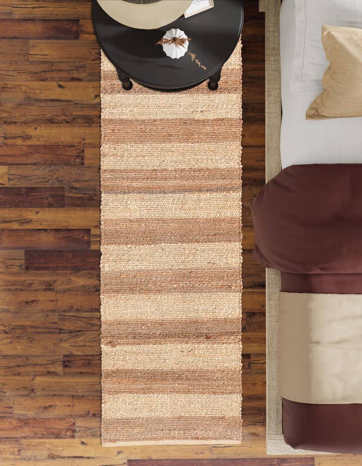 Detail image of 2' 7 x 12'  Hand Braided Jute Runner Rug