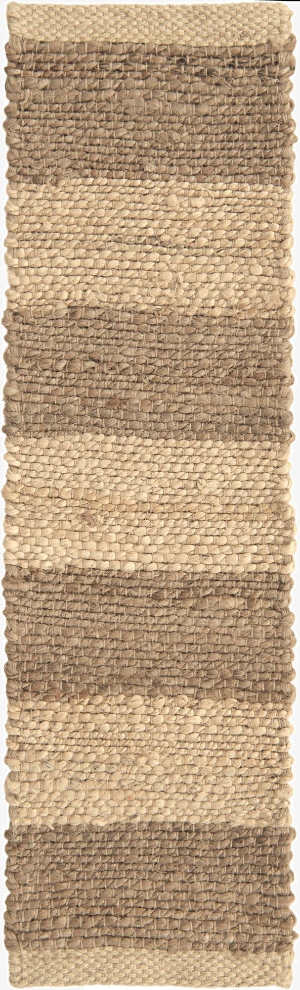 0' 9 x 2' 6  Hand Woven Braided Jute Stair Rug