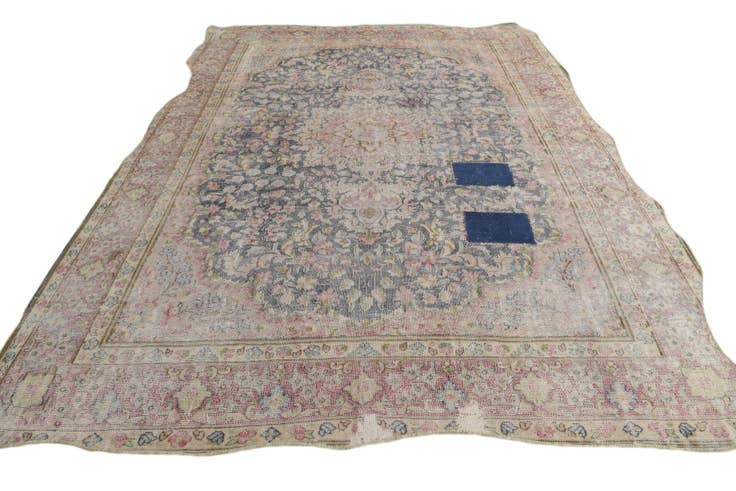 Detail image of 8' 8 x 11' 7 Hand Knotted Ultra Vintage Persian Wool Rug