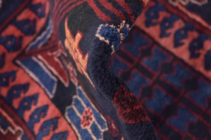 3' 8 x 9' 8 Hand Knotted Hamedan Persian Wool Runner Rug