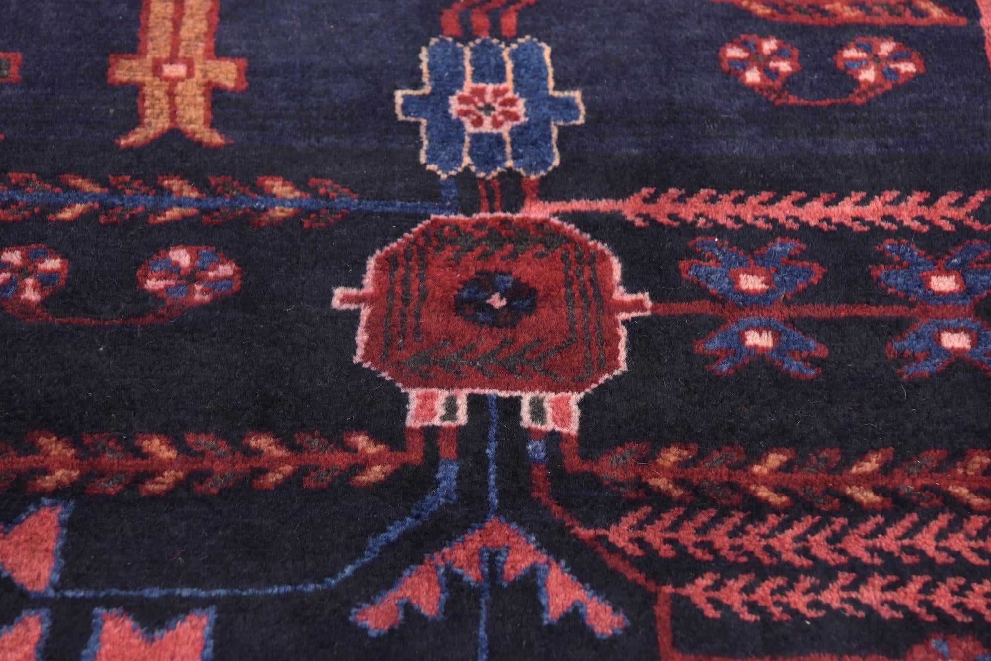 3' 8 x 9' 8 Hand Knotted Hamedan Persian Wool Runner Rug