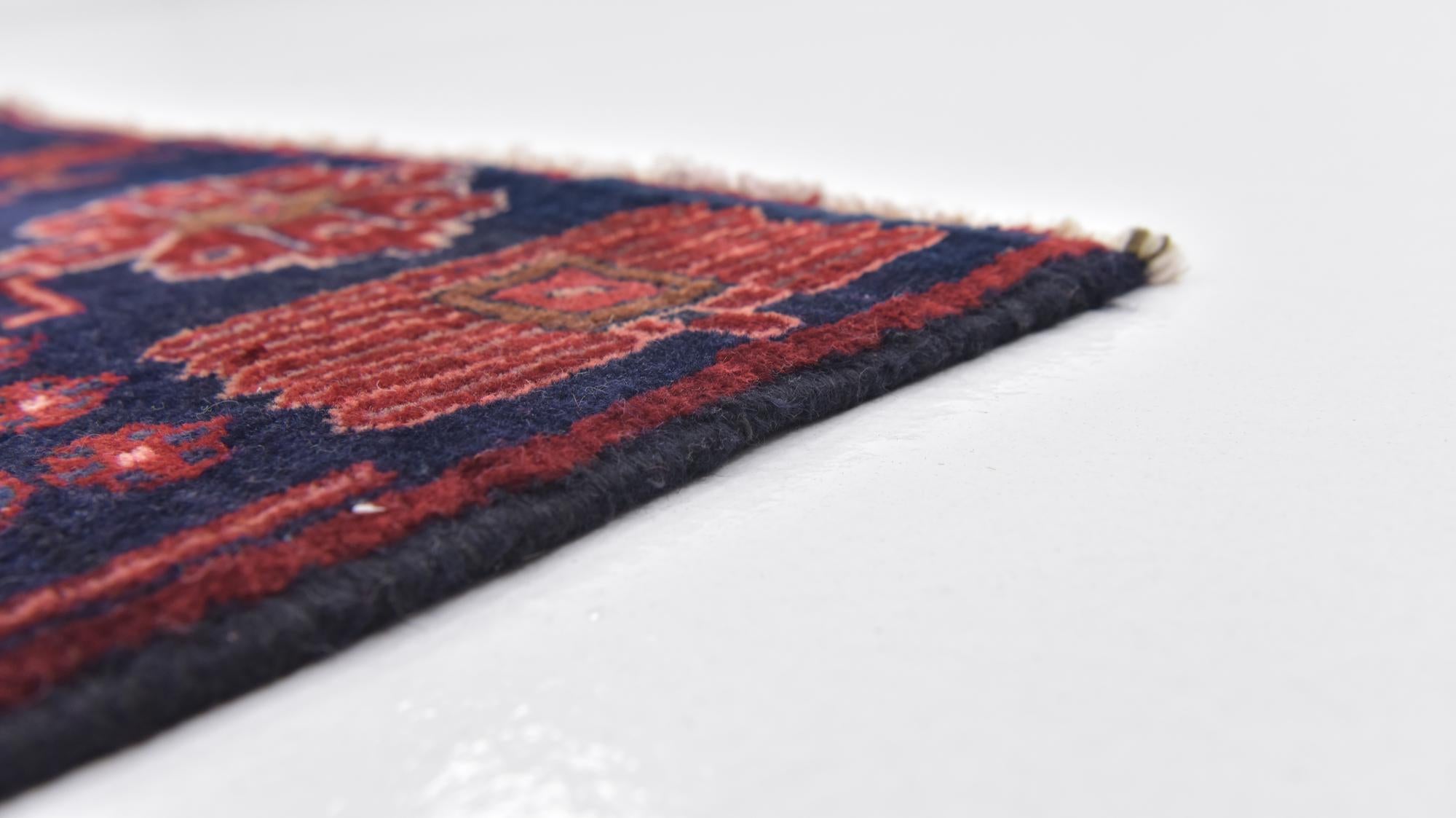 3' 8 x 9' 8 Hand Knotted Hamedan Persian Wool Runner Rug