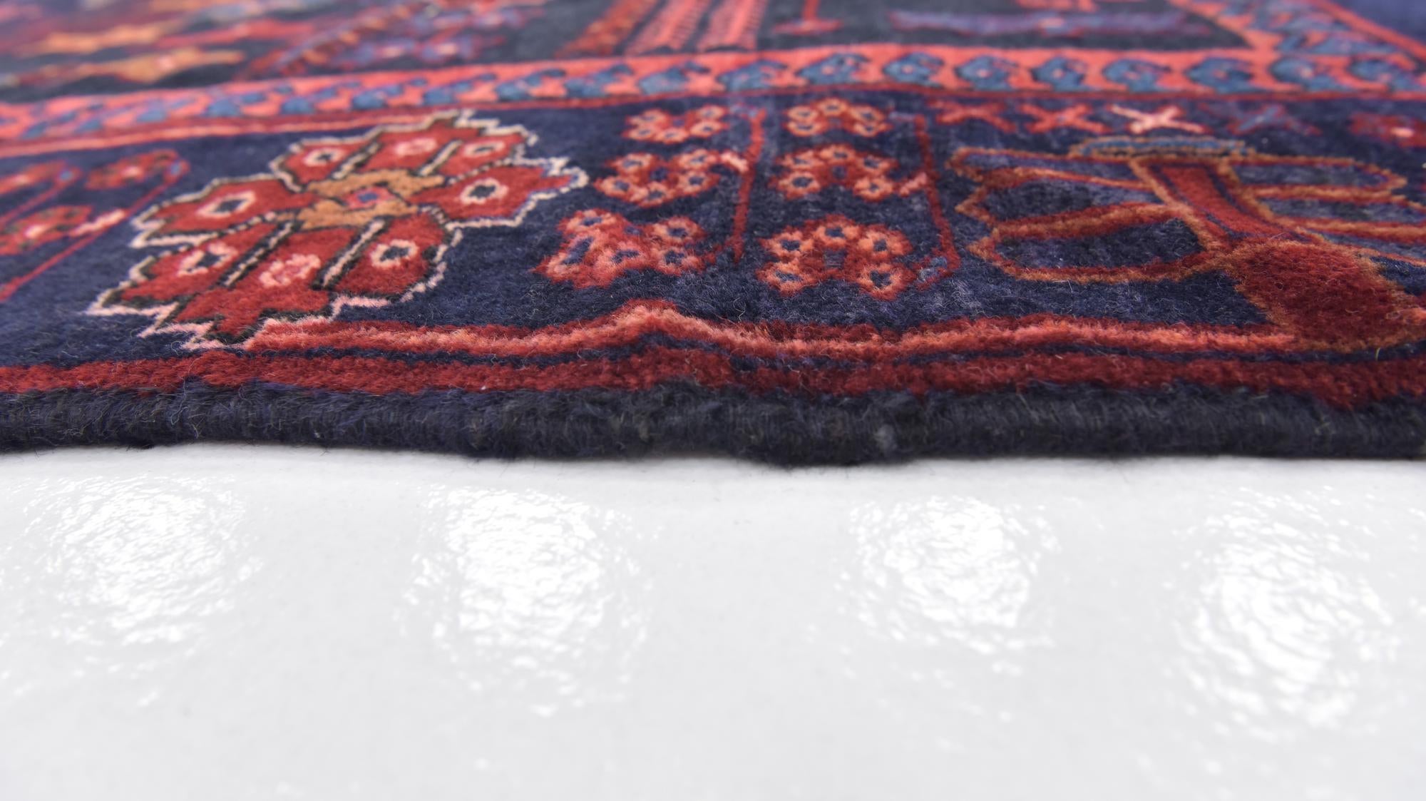 3' 8 x 9' 8 Hand Knotted Hamedan Persian Wool Runner Rug