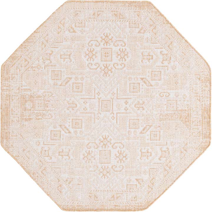 5' 3 x 5' 3 Easy-Clean Aztec Indoor / Outdoor Octagon Rug