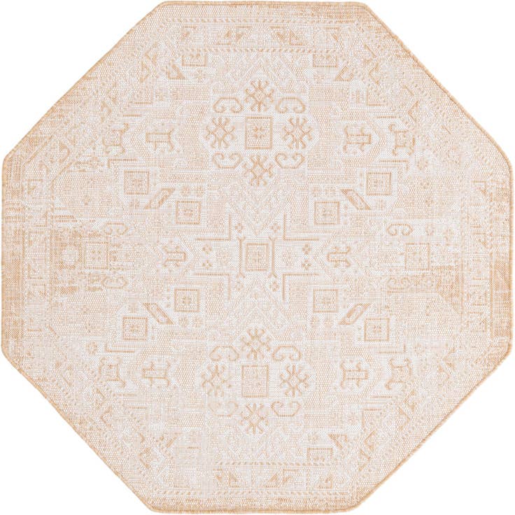Detail image of 5' 3 x 5' 3 Easy-Clean Aztec Indoor / Outdoor Octagon Rug