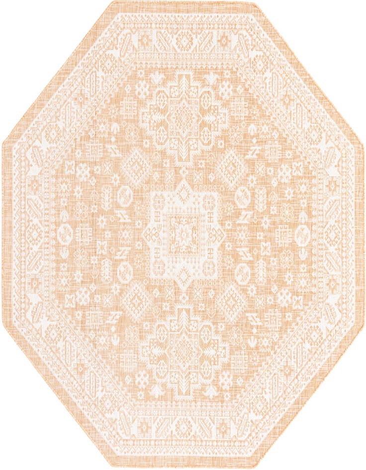 Detail image of 7' 10 x 7' 10 Easy-Clean Aztec Indoor / Outdoor Octagon Rug