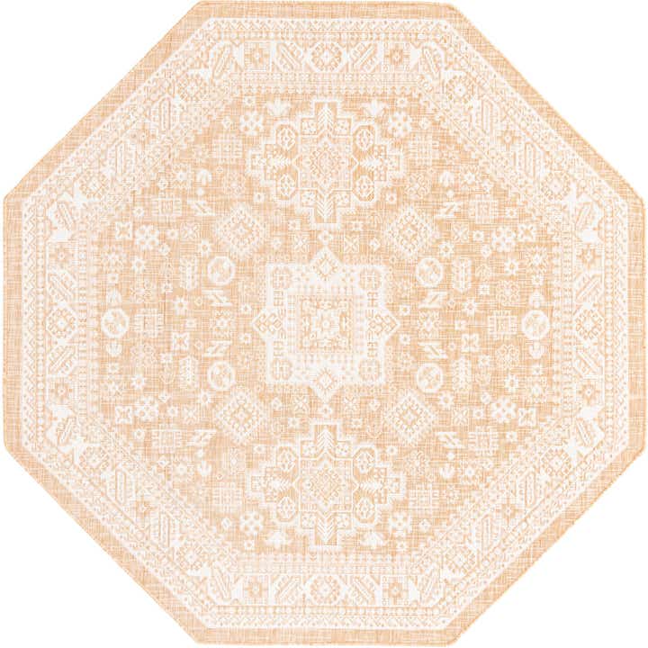 7' 10 x 7' 10 Easy-Clean Aztec Indoor / Outdoor Octagon Rug
