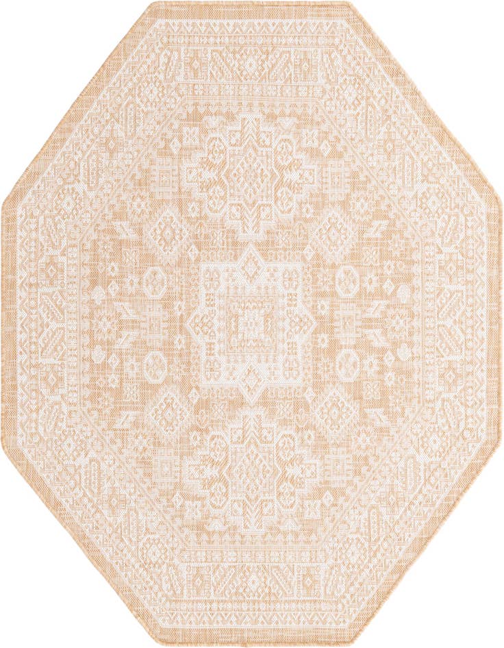 Detail image of 5' 3 x 5' 3 Easy-Clean Aztec Indoor / Outdoor Octagon Rug