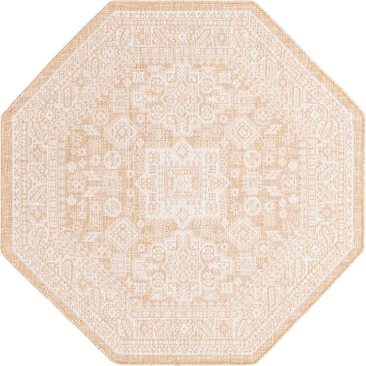 5' 3 x 5' 3 Easy-Clean Aztec Indoor / Outdoor Octagon Rug