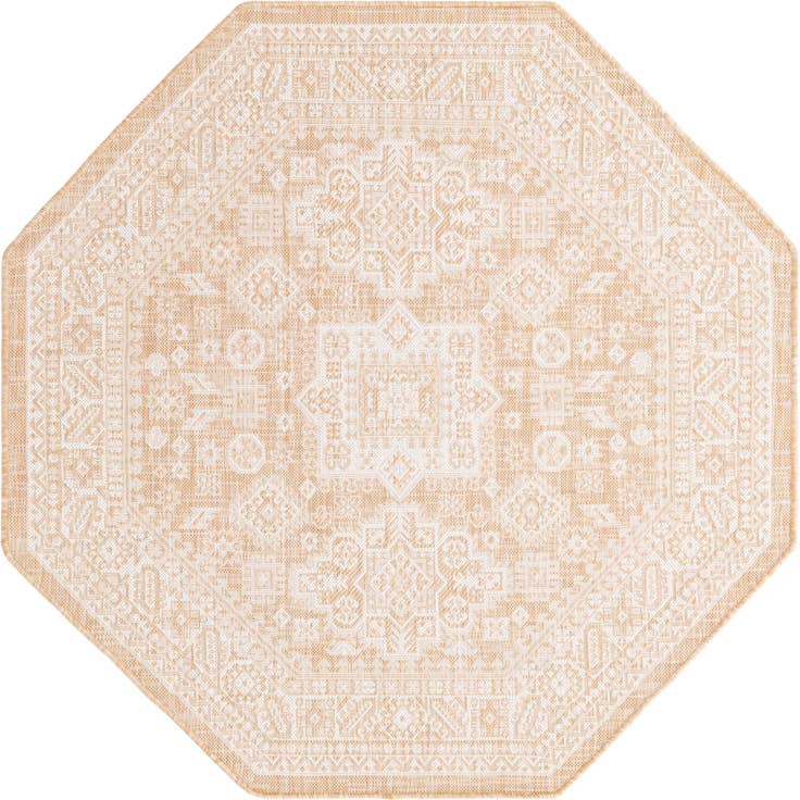 Detail image of 5' 3 x 5' 3 Easy-Clean Aztec Indoor / Outdoor Octagon Rug