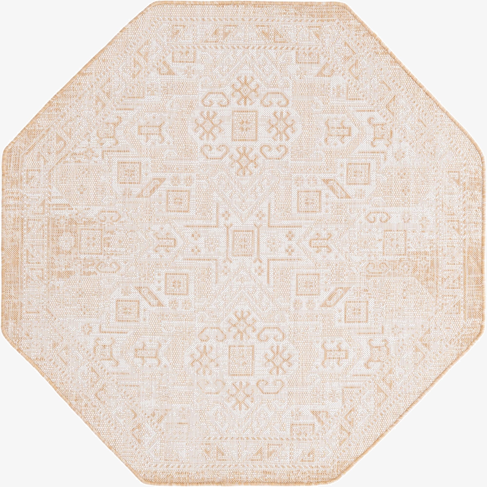 5' 3 x 5' 3  Washable Aztec Indoor / Outdoor Octagon Rug