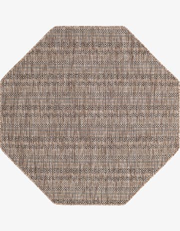 5' 3 x 5' 3 Easy-Clean Ribbon Indoor / Outdoor Octagon Rug