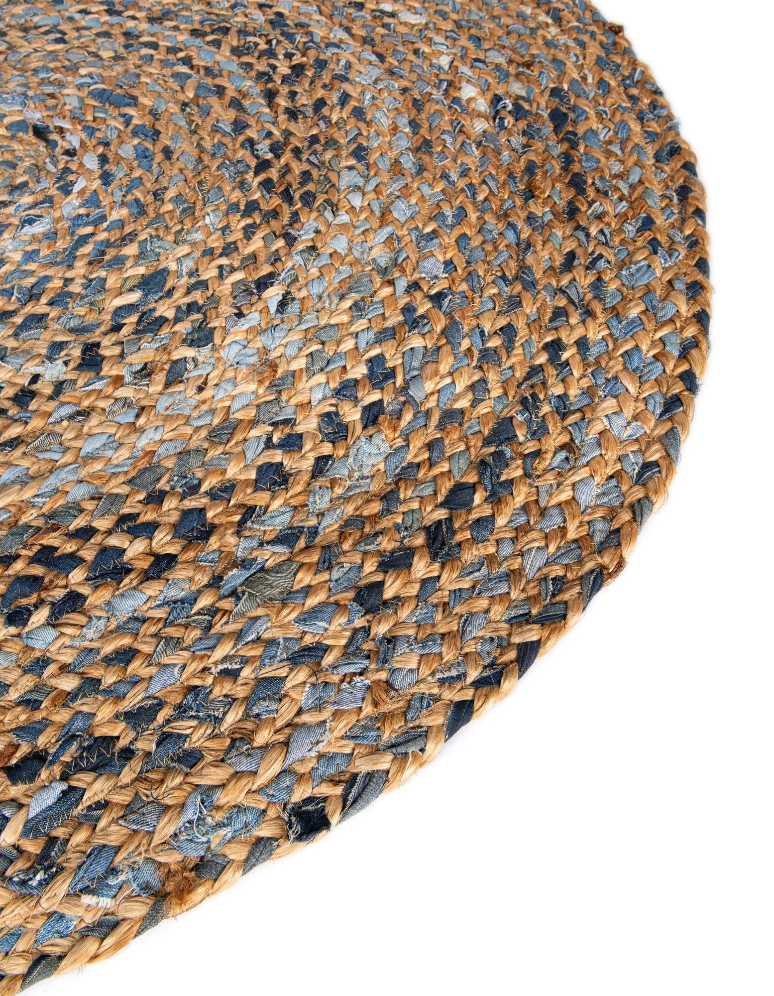 8' x 10' Handmade Braided Chindi Oval Rug