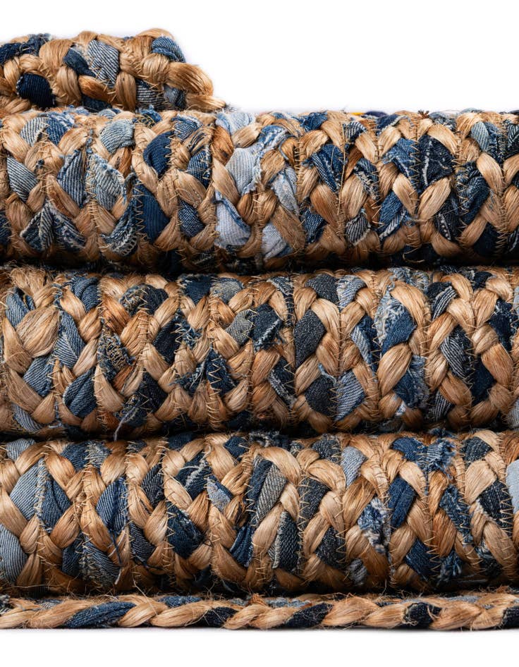 Detail image of 2' 2 x 3' 1 Handmade Braided Chindi Oval Rug