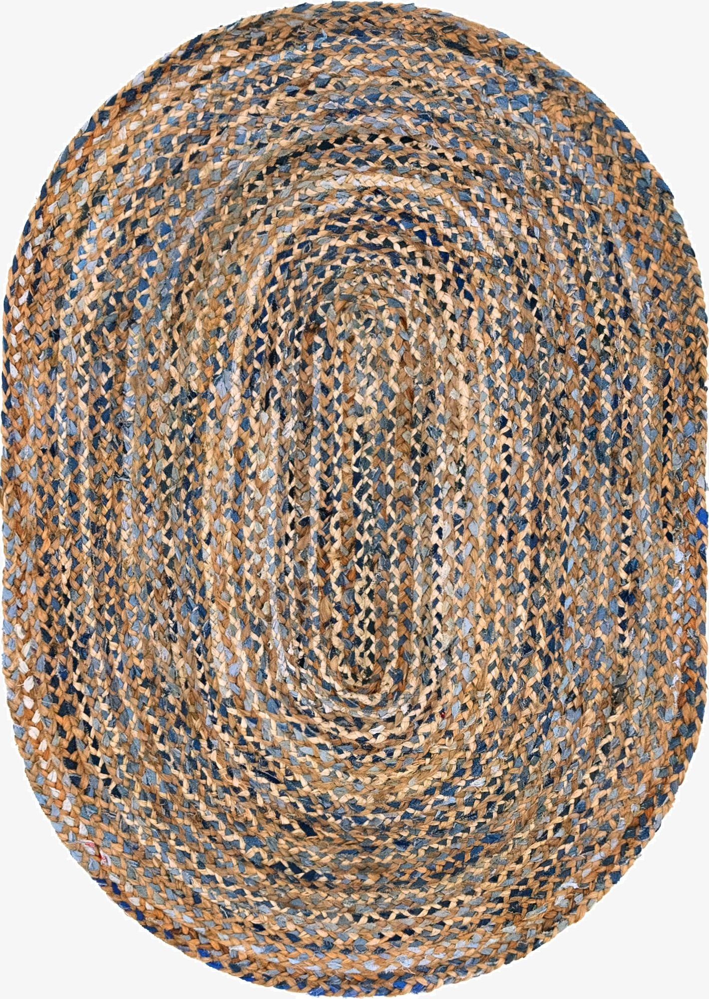 4' 1 x 6' 1  Hand Braided Chindi Oval Rug