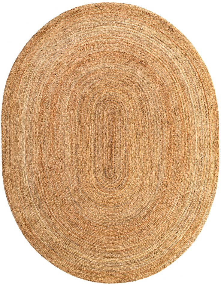 Detail image of 7' 10 x 10'  Hand Braided Jute Luxe Oval Rug