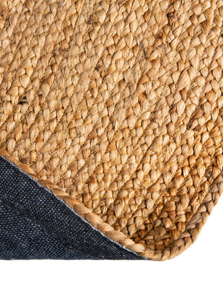 Detail image of 7' 10 x 10'  Hand Braided Jute Luxe Oval Rug