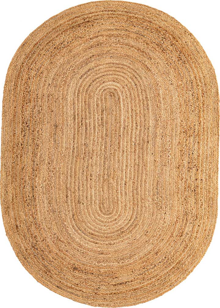 5' 1 x 8' Handmade Braided Jute Luxe Oval Rug