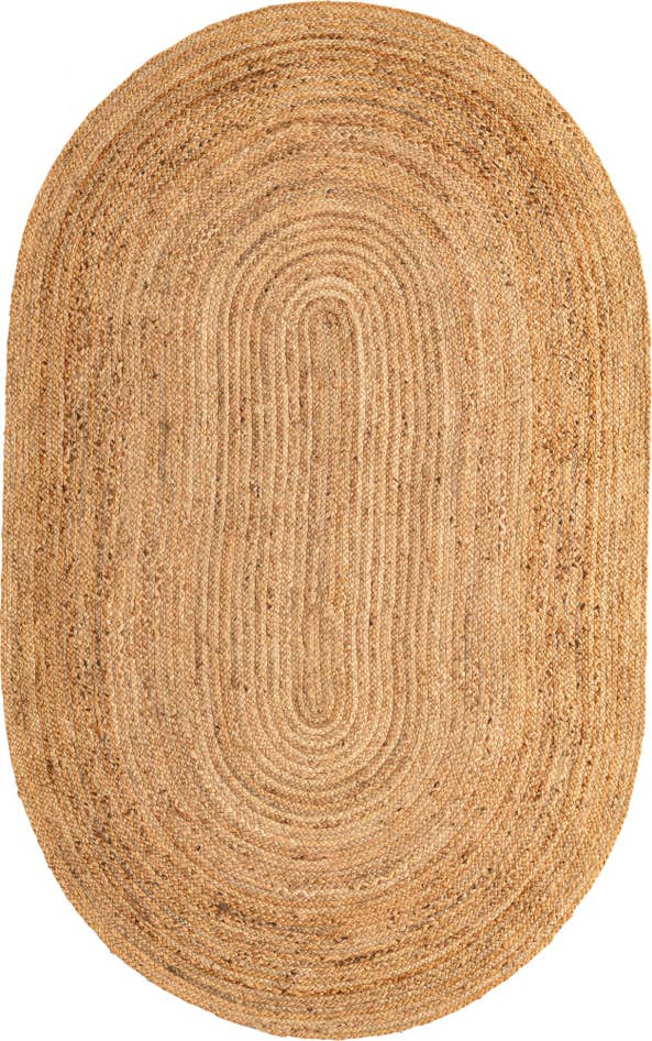 Detail image of 5' 1 x 8' Handmade Braided Jute Luxe Oval Rug