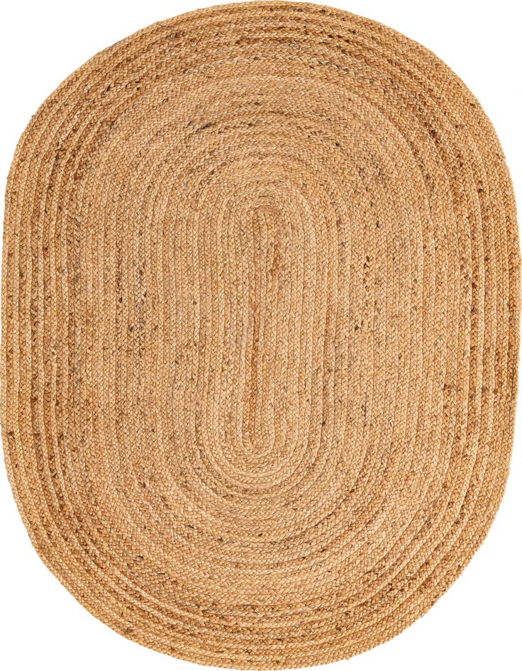 Detail image of 4' 1 x 6' 1  Hand Braided Jute Luxe Oval Rug