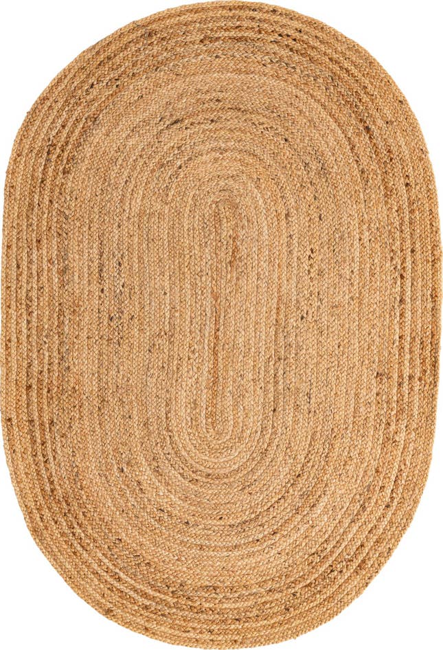 Detail image of 4' 1 x 6' 1 Handmade Braided Jute Luxe Oval Rug