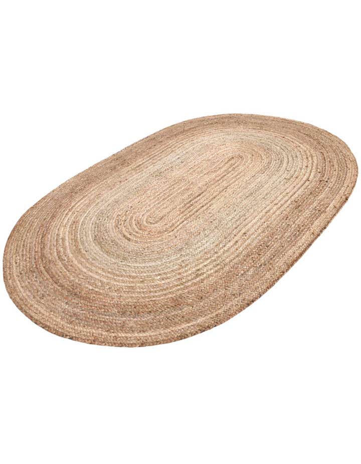 5' 10 x 8' 10 Handmade Braided Jute Oval Rug