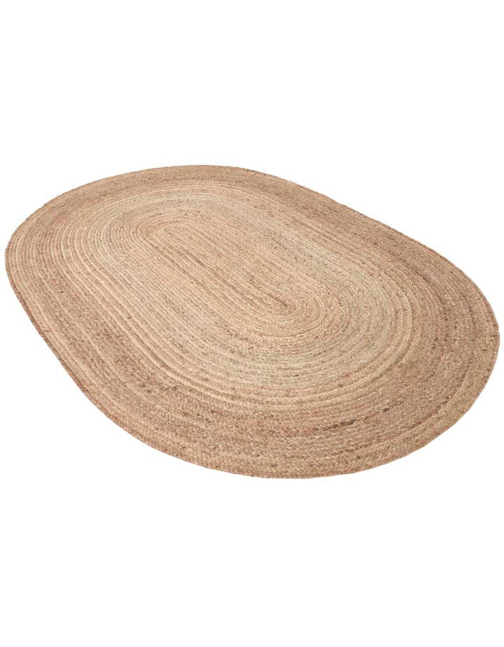 5' 10 x 8' 10 Handmade Braided Jute Oval Rug