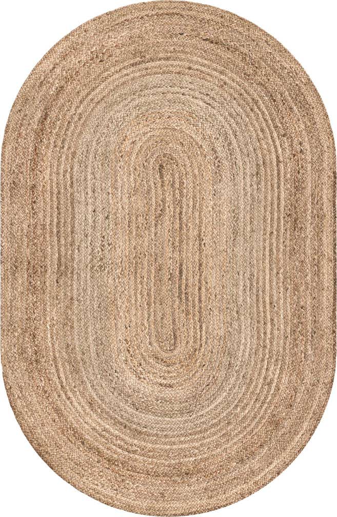 5' 10 x 8' 10 Handmade Braided Jute Oval Rug