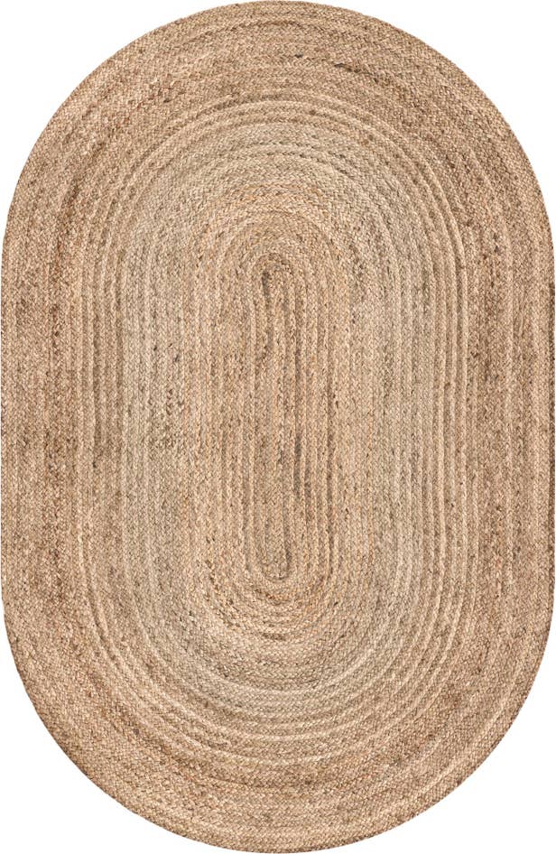 Detail image of 5' 10 x 8' 10 Handmade Braided Jute Oval Rug