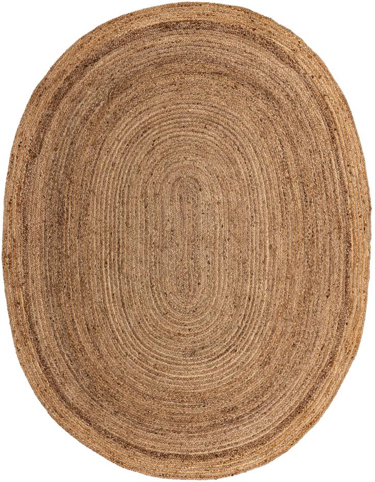 Detail image of 8' x 10'  Hand Braided Jute Oval Rug