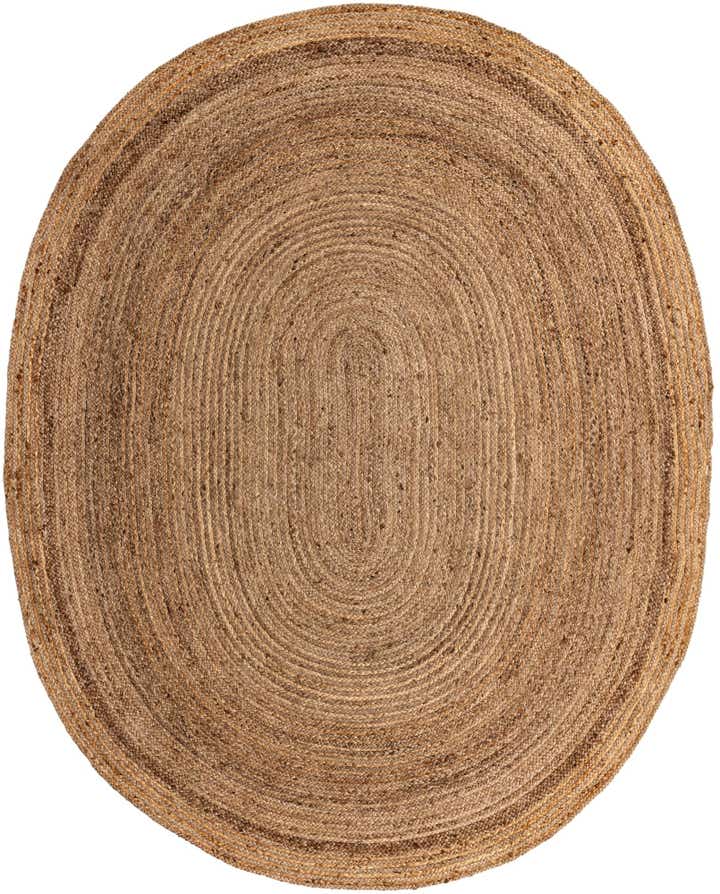 245cm x 305cm Håndlavet Braided Jute Oval Tæppe