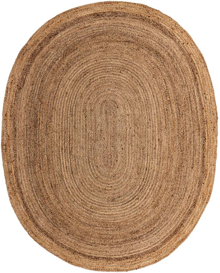 Detaljebillede af 245cm x 305cm Håndlavet Braided Jute Oval Tæppe