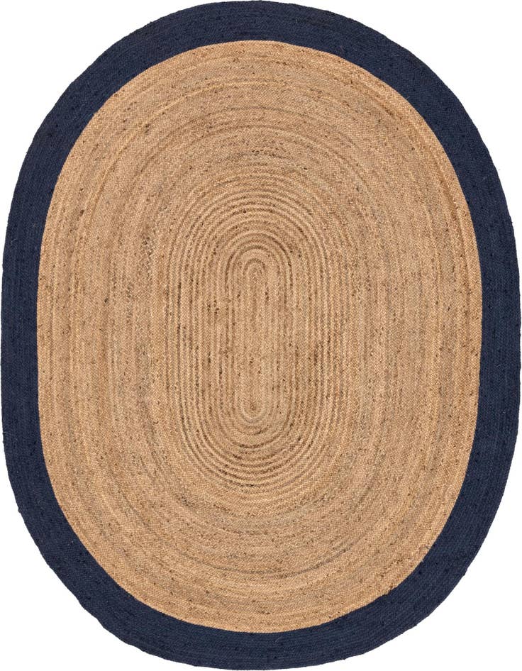 Detail image of 8' x 10'  Hand Braided Jute Oval Rug