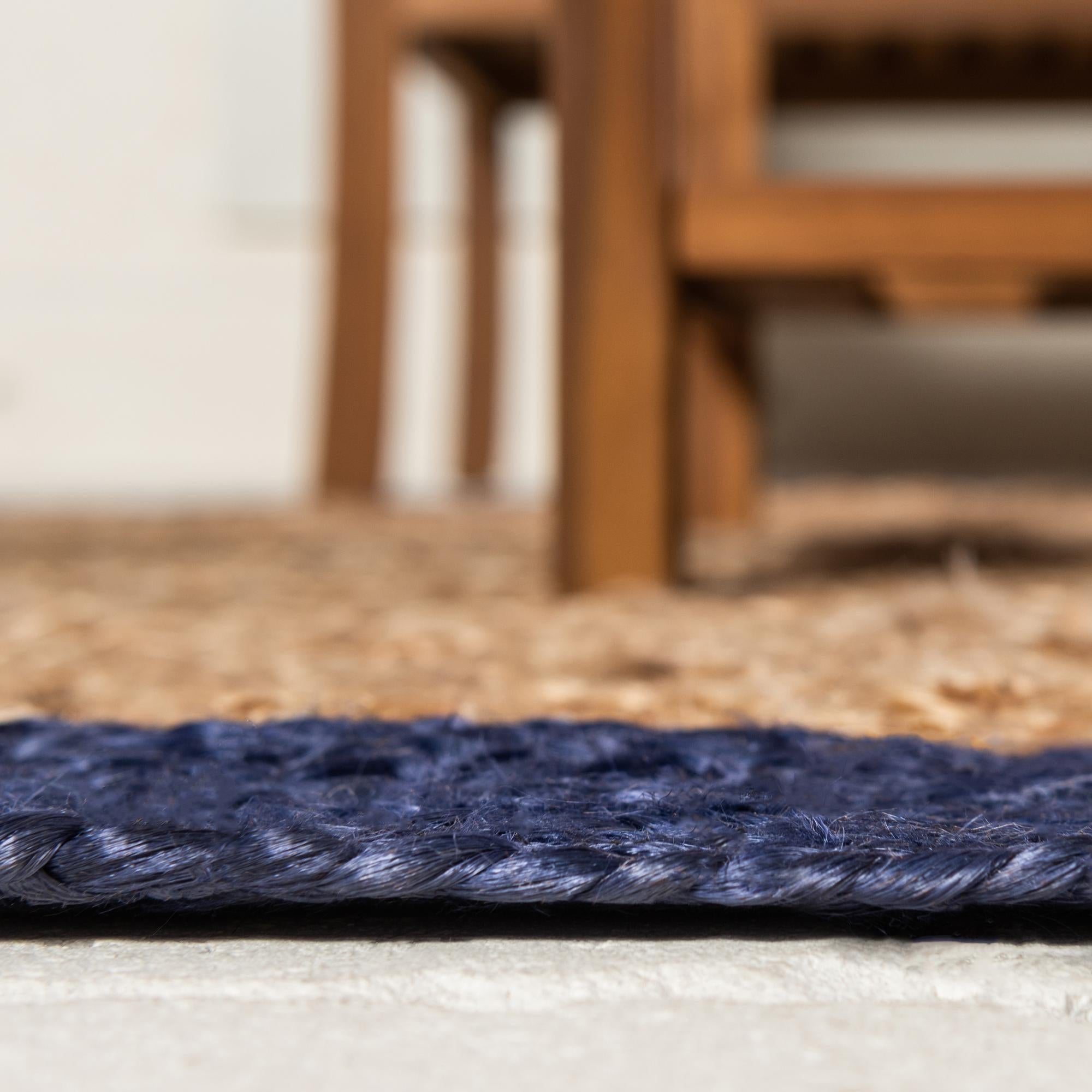 5' 1 x 8' Handmade Braided Jute Oval Rug