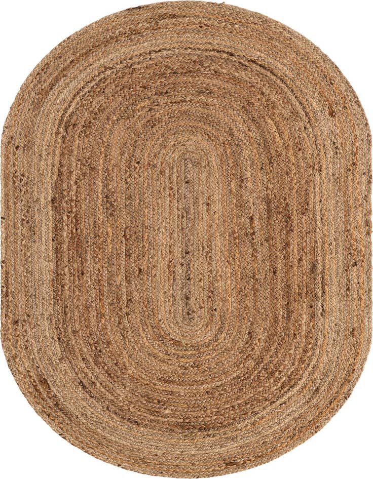 Detail image of 4' 1 x 6' 1  Hand Braided Jute Oval Rug