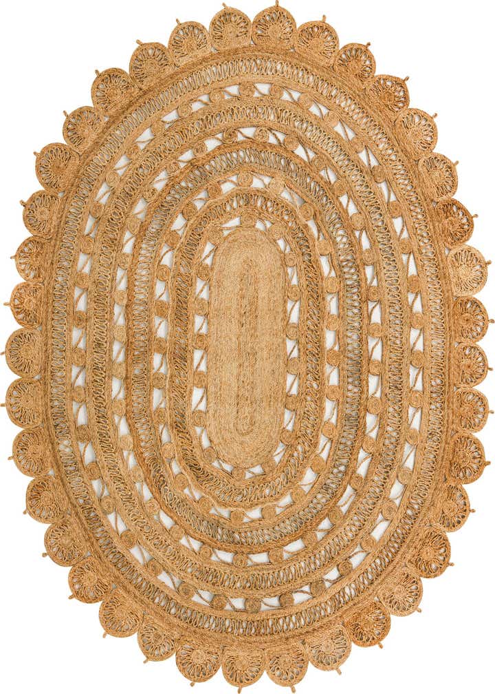 7' 10 x 10' Handmade Braided Jute Oval Rug