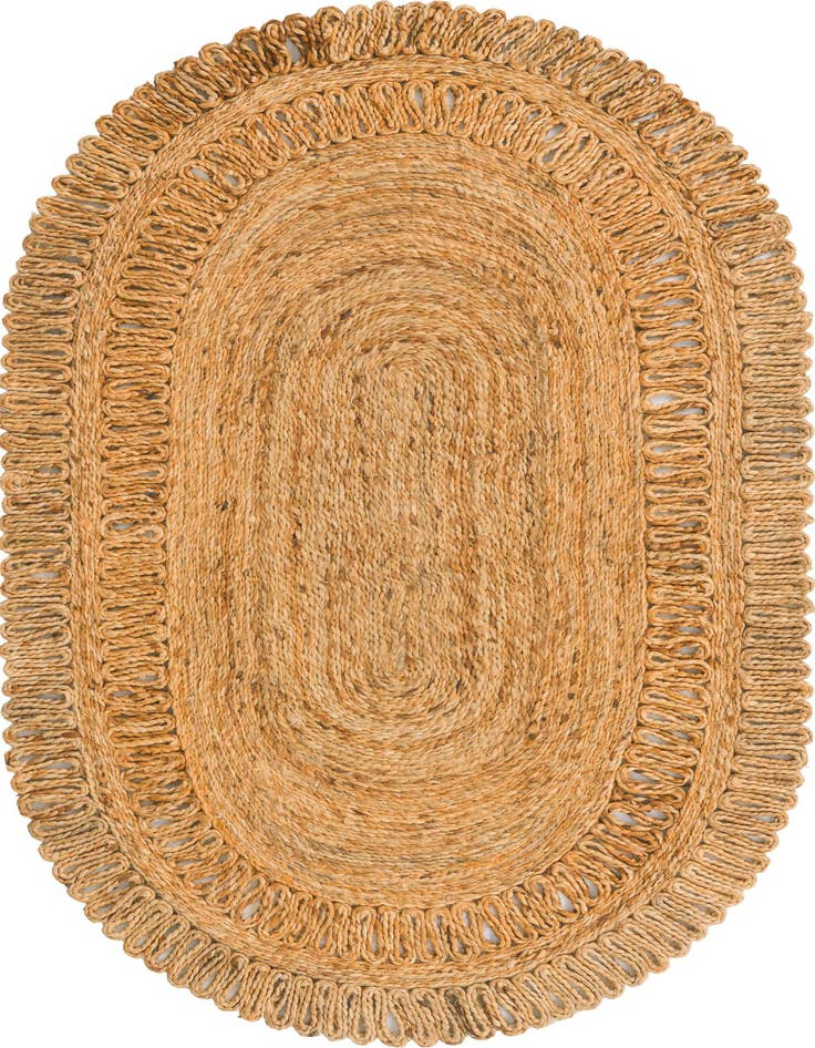 Detail image of 3' 1 x 5' 1  Hand Braided Jute Oval Rug